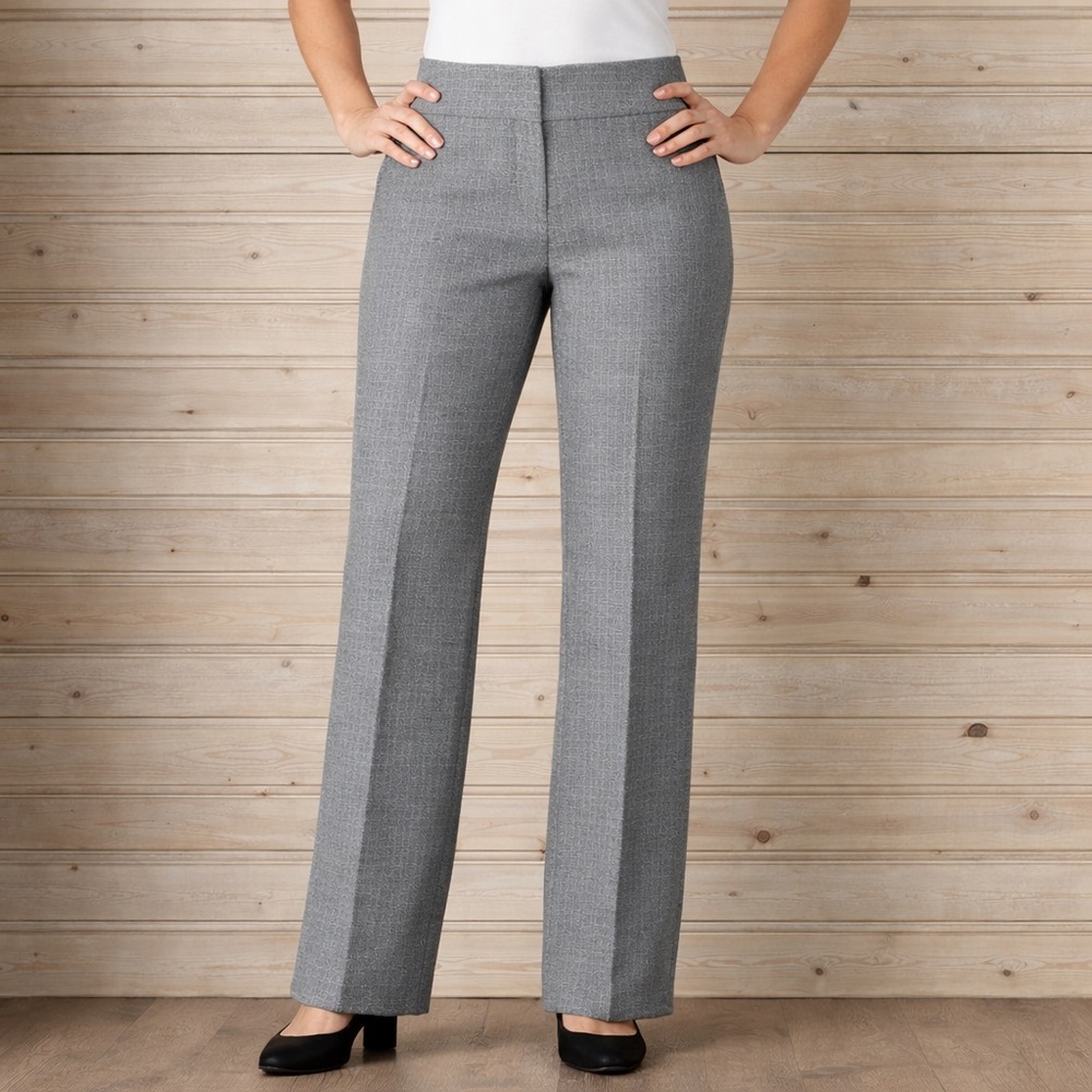 Almost New! Elle Dress Pants Gray with silver Pinstripe Size 12